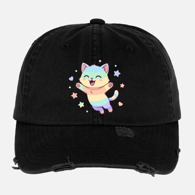 Pastel Cat Star Joy Flexfit Vintage Destroyed Cap