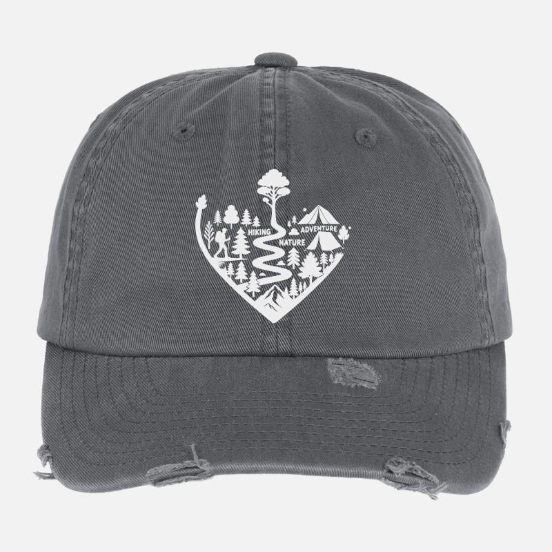 Sentier de randonnée nature d’aventure Casquette vintage effet usé Flexfit