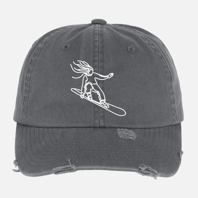 Snowboarder Mädchen Flexfit Vintage Destroyed Cap