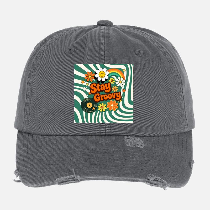 Retro-Blumenstil Flexfit Vintage Destroyed Cap