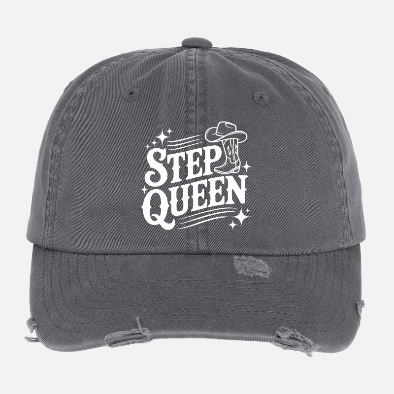 Step Queen Line Dance Cowboystil Flexfit Vintage Destroyed Cap