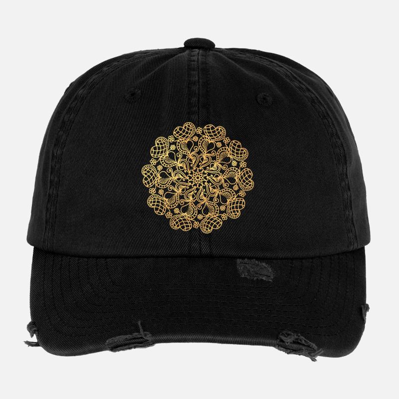 Mandala aus Herzen - gold Flexfit Vintage Destroyed Cap