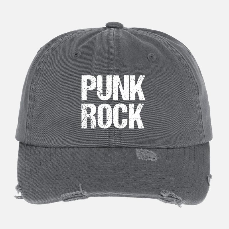 Punkrock Distressed Typografie Flexfit Vintage Destroyed Cap