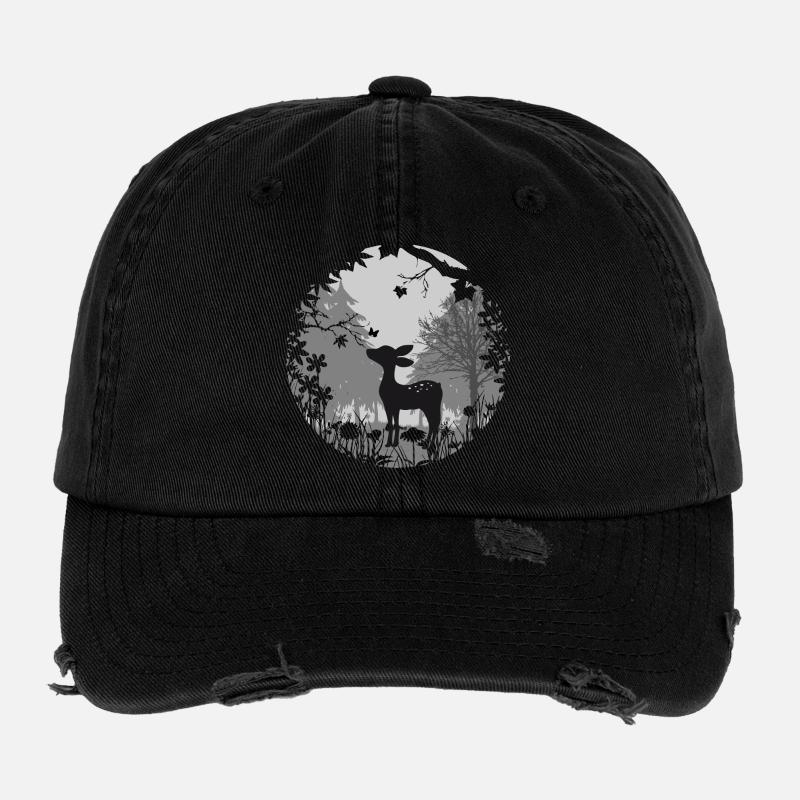 Rehkitz mit Schmetterling Flexfit Vintage Destroyed Cap