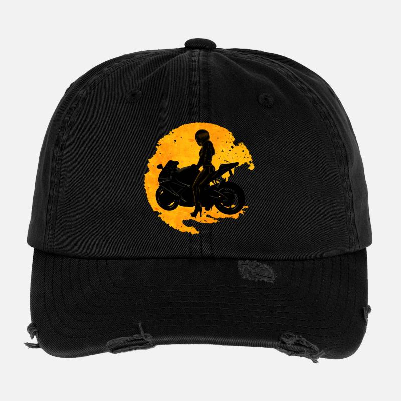 Motorcycle Casquette vintage effet usé Flexfit