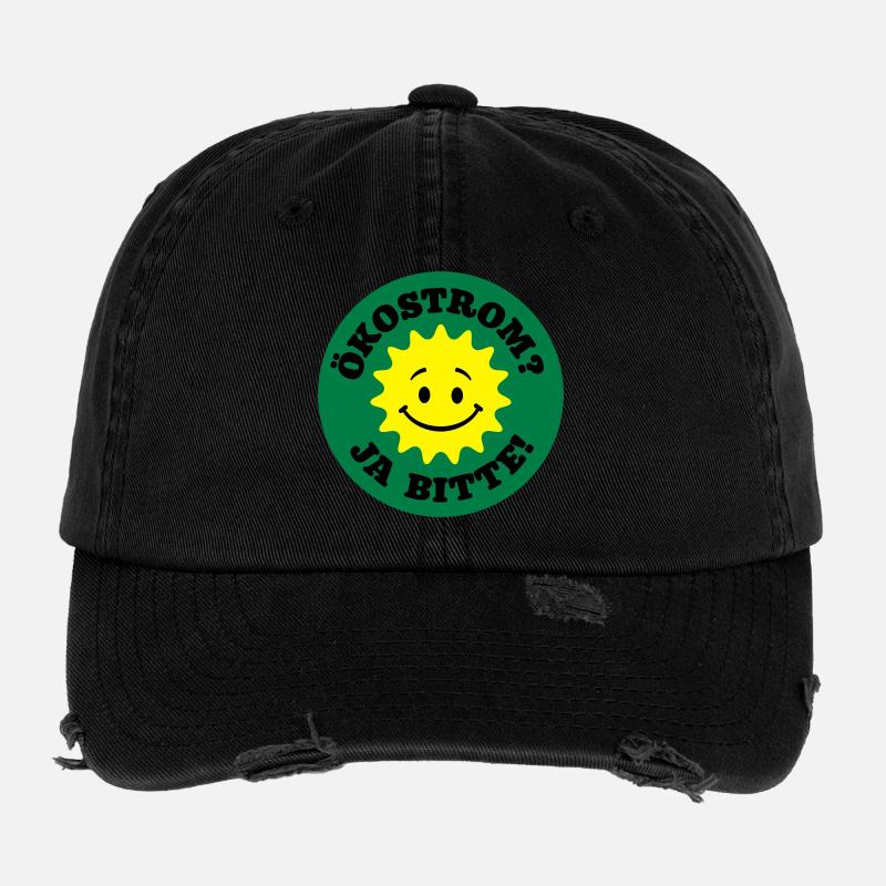 ökostrom ja bitte, atomkraft nein danke, bio öko Flexfit Vintage Destroyed Cap