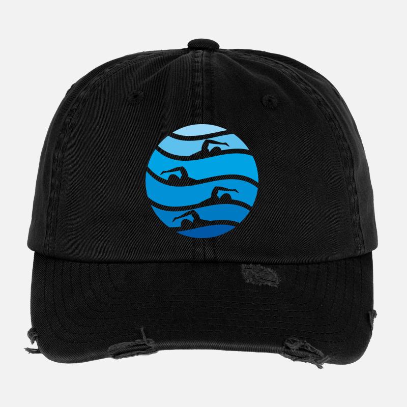6061912 127730250 swimming Flexfit Vintage Destroyed Cap