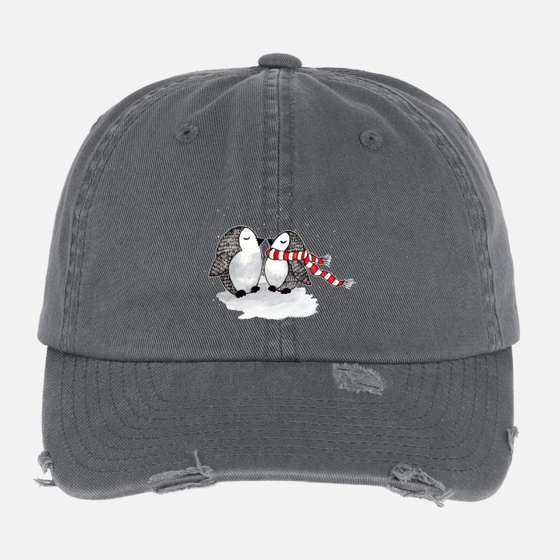 Cute Penguins Flexfit Vintage Destroyed Cap