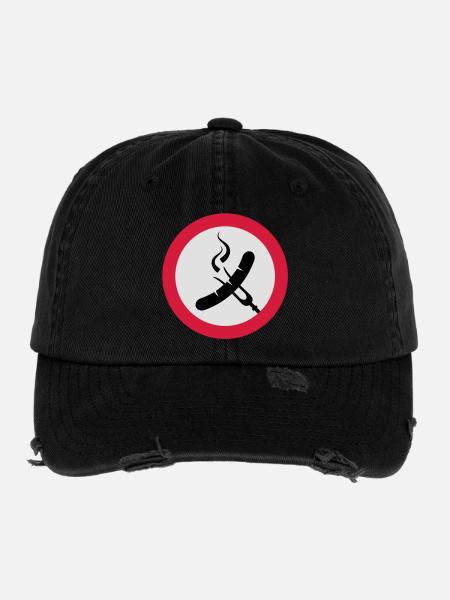 Saucisse Grill - Casquette vintage effet usé Flexfit - noir - Devant