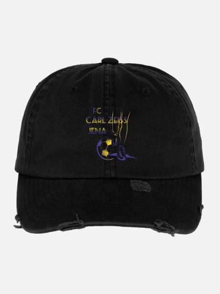 FC Carl Zeiss Jena - Flexfit Vintage Destroyed Cap - Schwarz - Vorne