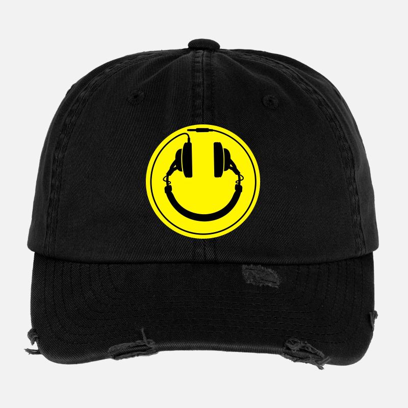 Casque smiley prise de fil Casquette vintage effet usé Flexfit