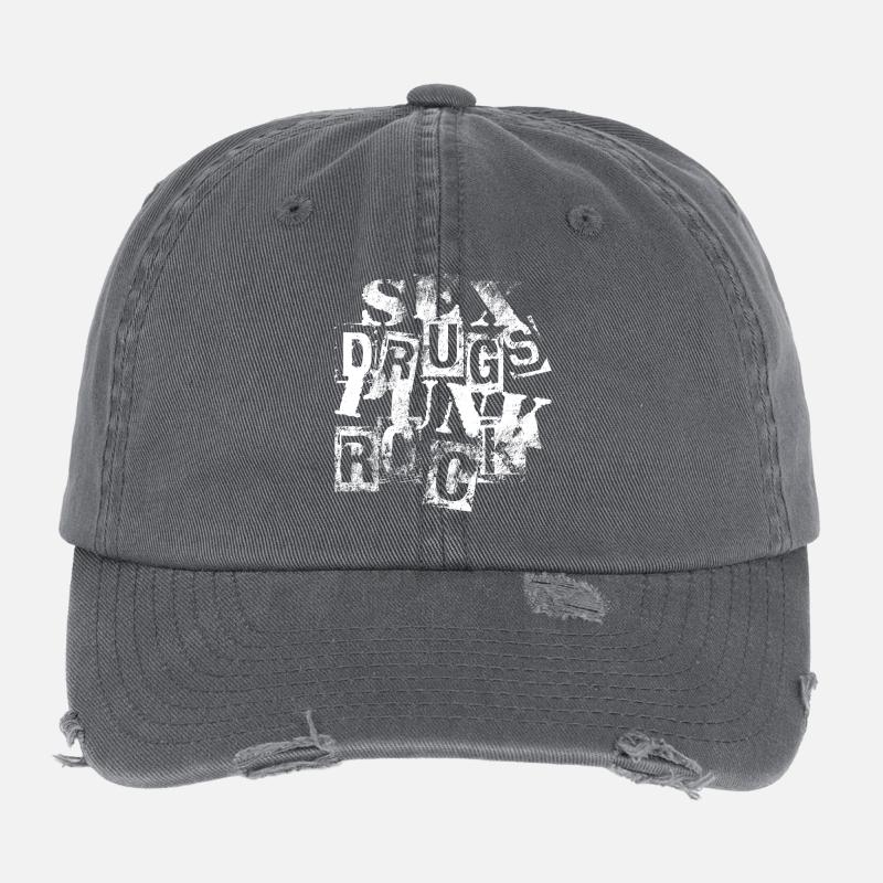 punk rock Casquette vintage effet usé Flexfit