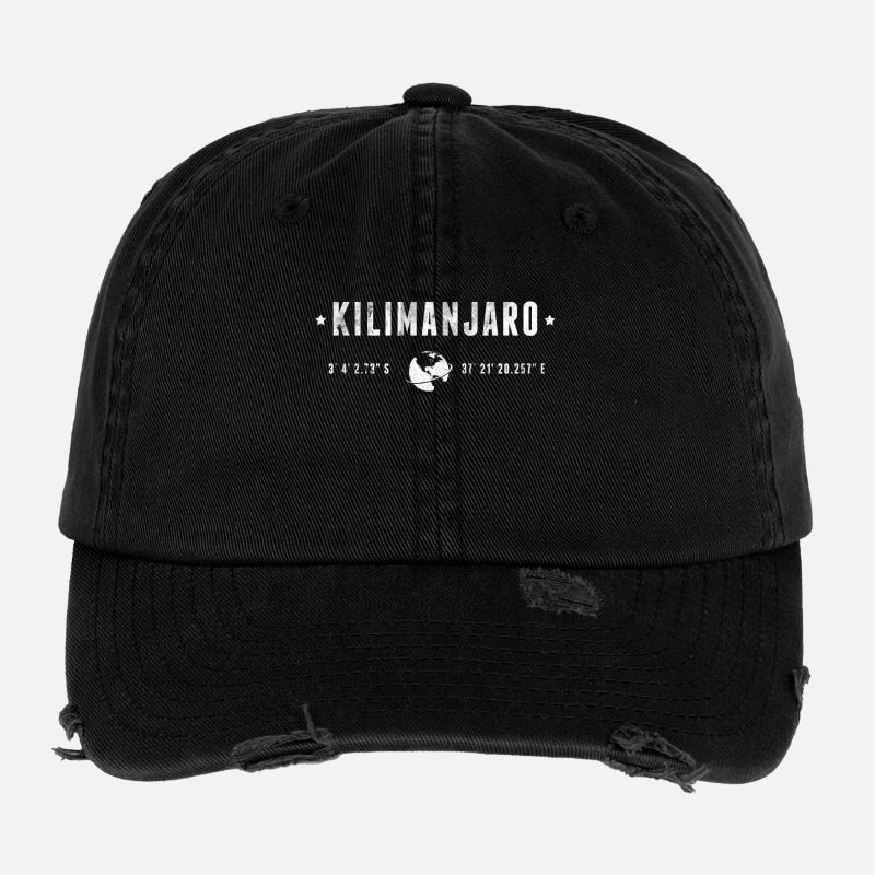 Kilimanjaro - Flexfit Vintage Destroyed Cap - Schwarz