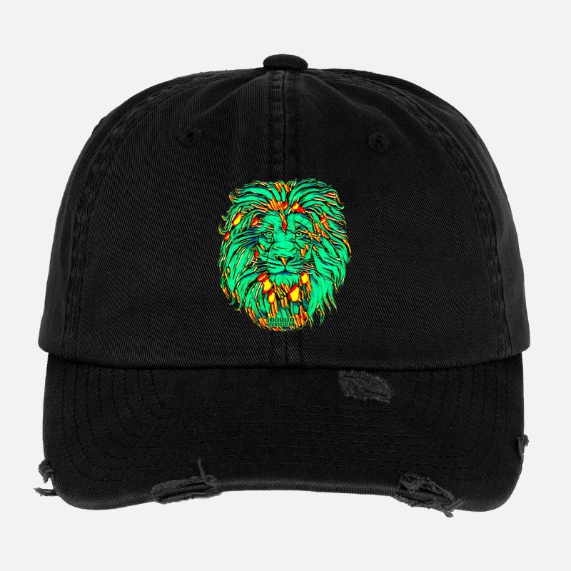 Lion light in neon frenzy Flexfit Vintage Destroyed Cap