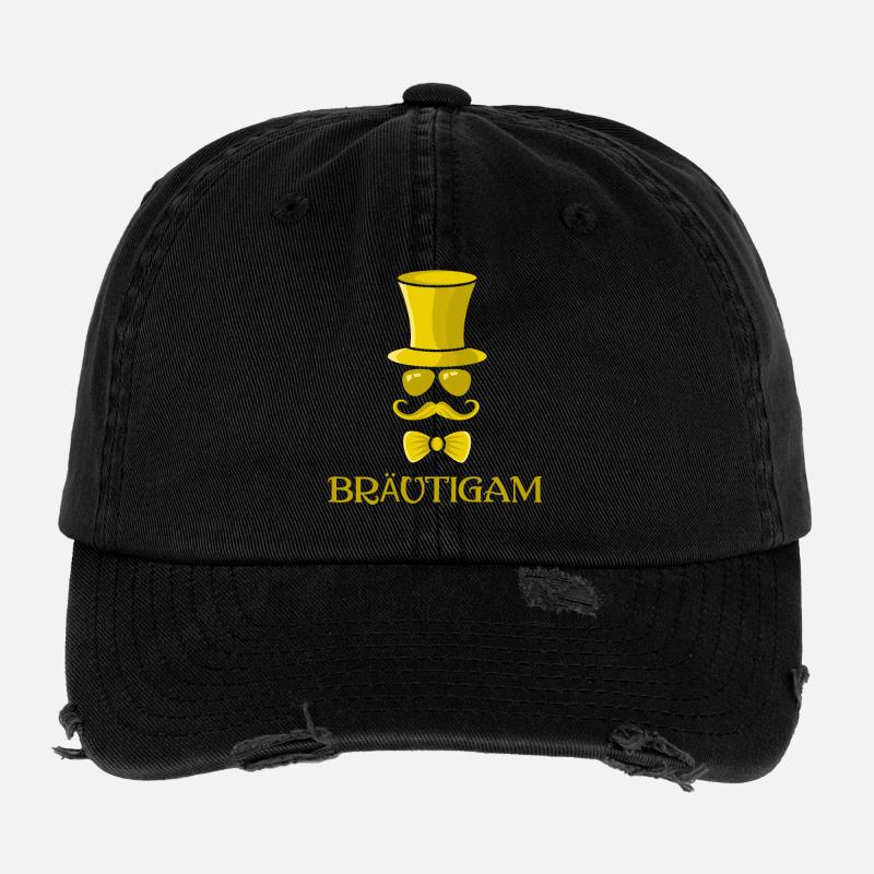 Team Bräutigam Ehemann Junggeselle Party Lustig Flexfit Vintage Destroyed Cap
