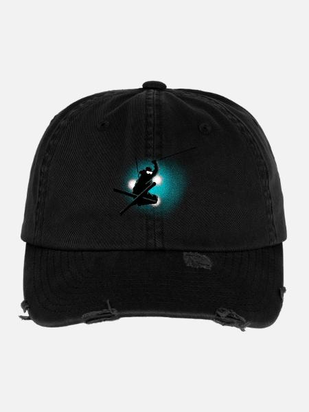 freestyle ski - Casquette vintage effet usé Flexfit - noir - Devant