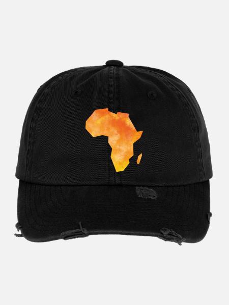 Map Africa - Flexfit Vintage Destroyed Cap - black - Front