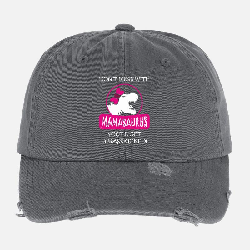 Mamasaurus Rex Dinosaurier Autismus Muttertag Flexfit Vintage Destroyed Cap