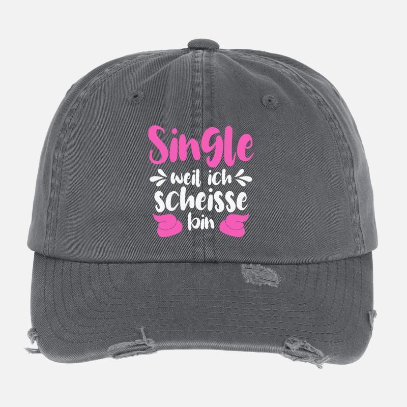 Single weil ich scheiße bin  Flexfit Vintage Destroyed Cap