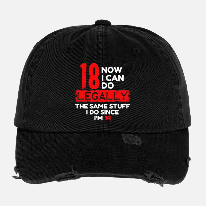 18ème anniversaire de dix-huit ans Dire drôle d'âge Casquette vintage effet usé Flexfit