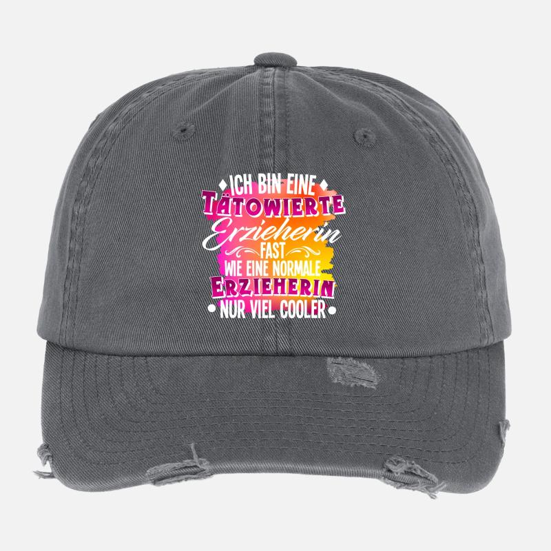 Erzieherin Tätowierung Flexfit Vintage Destroyed Cap