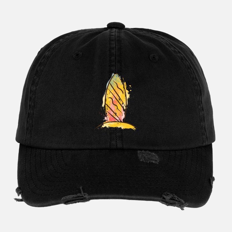 Color Splash Surfboard Beach Vibe Casquette vintage effet usé Flexfit