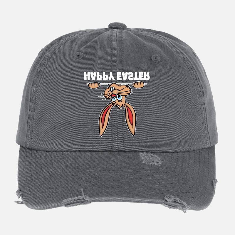 Frohe Ostern Osterhase Osterhäschen Hoppelhase Flexfit Vintage Destroyed Cap
