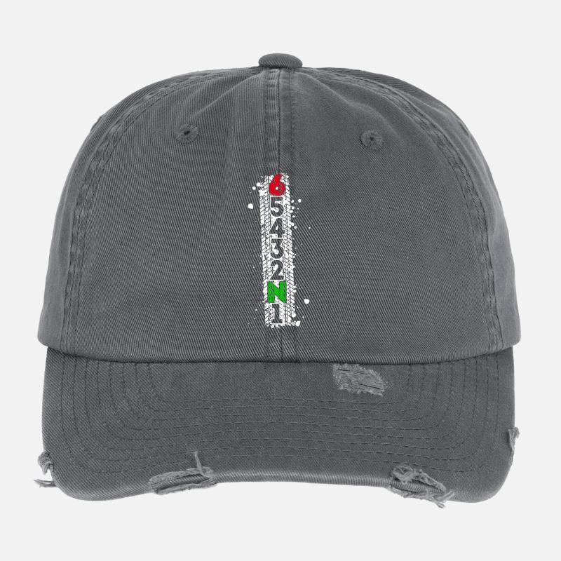 Gear shift motorcycle motorbikes biker machine Flexfit Vintage Destroyed Cap