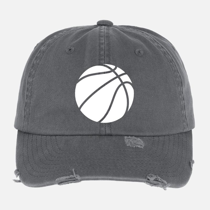 Basketball Logo weiß Flexfit Vintage Destroyed Cap