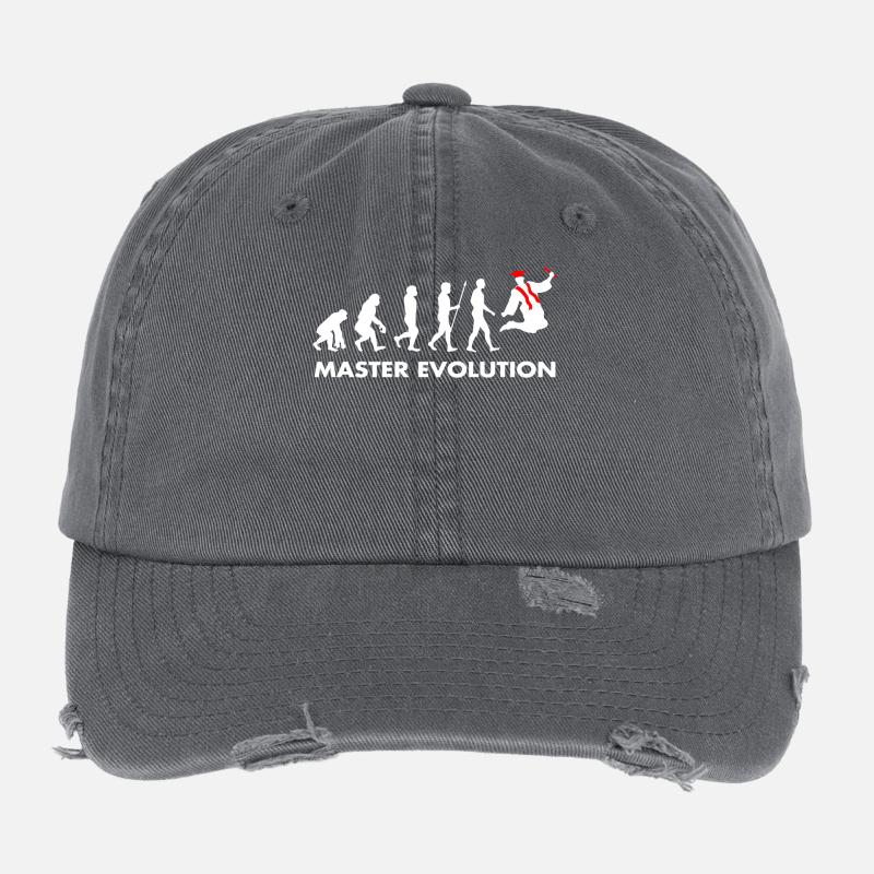 Master Evolution Entwicklung Schulabschluss Diplom Flexfit Vintage Destroyed Cap