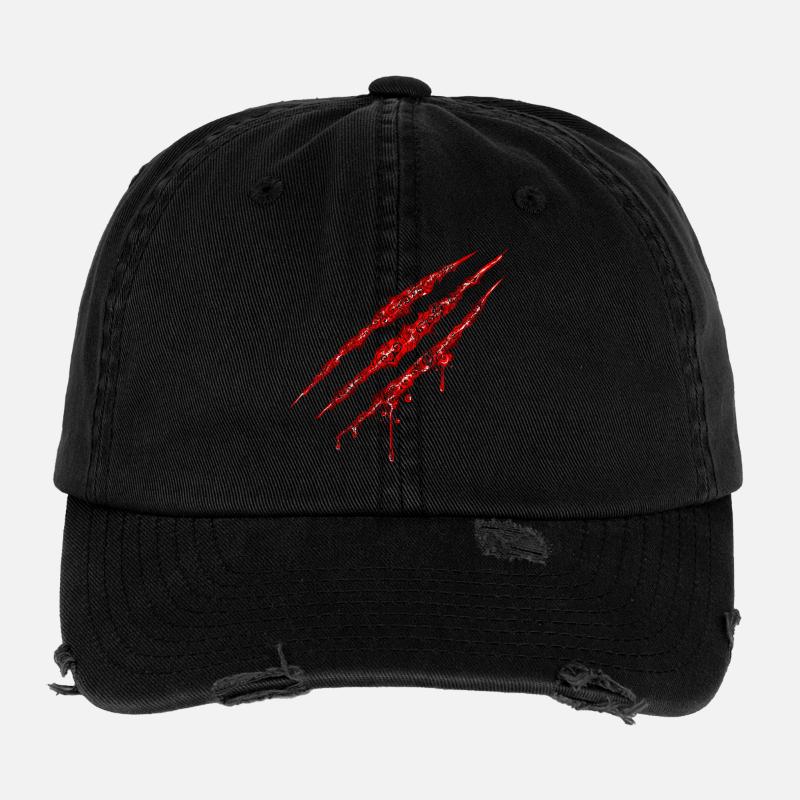Swirly Claw Marks Flexfit Vintage Destroyed Cap