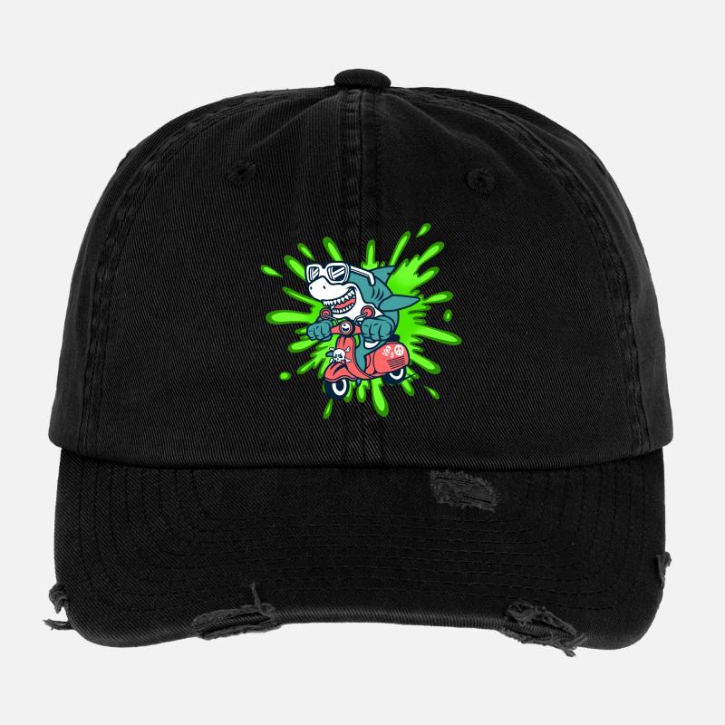 Hai lustig Mofa Moped Roller Comic Flexfit Vintage Destroyed Cap