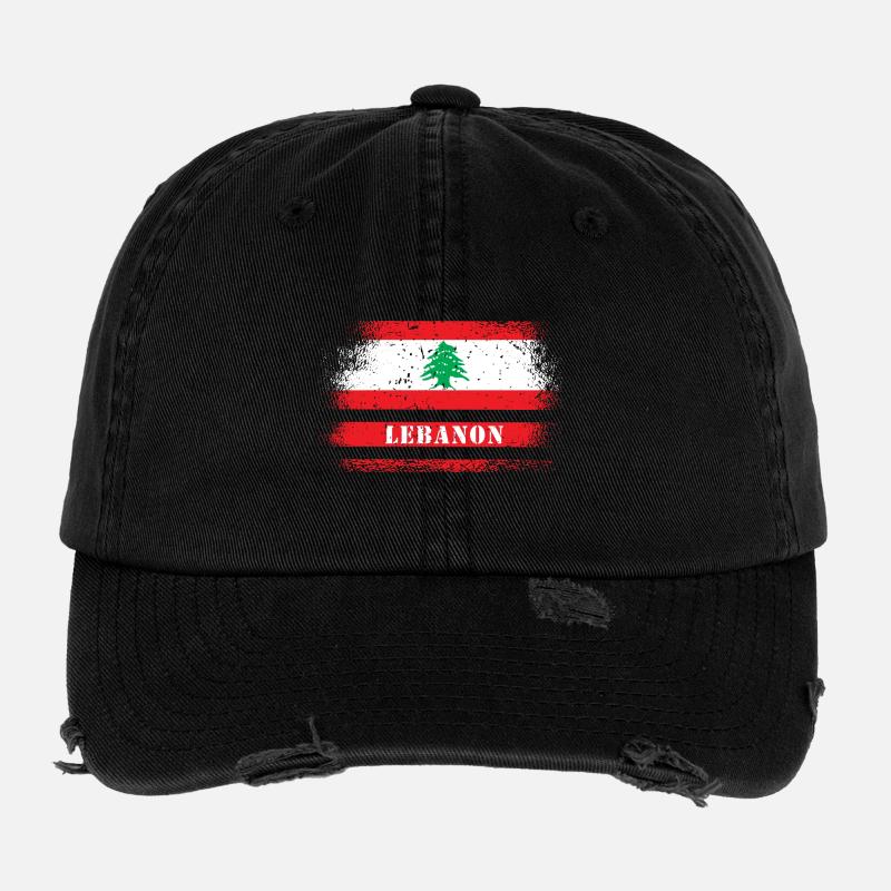 Liban drapeau vintage Casquette vintage effet usé Flexfit