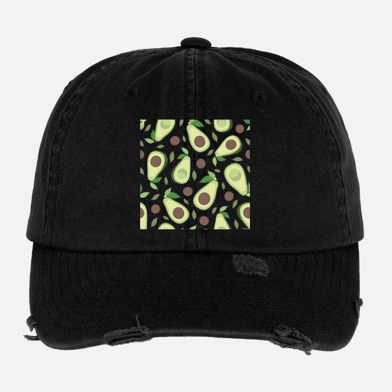 Eggplant and avocado pattern Flexfit Vintage Destroyed Cap