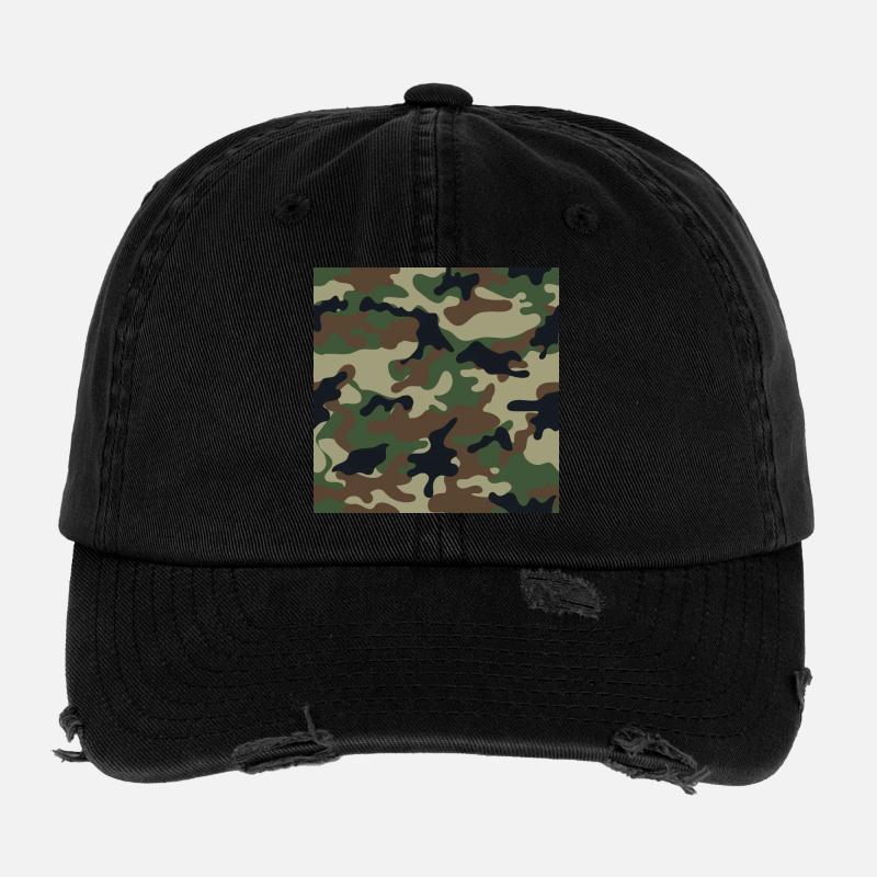 Wallpapered traditional camouflage patterns Flexfit Vintage Destroyed Cap