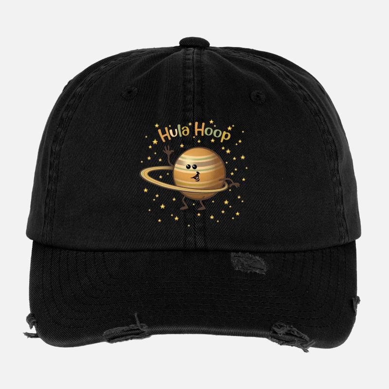 Saturn plays with its rings Flexfit Vintage Destroyed Cap