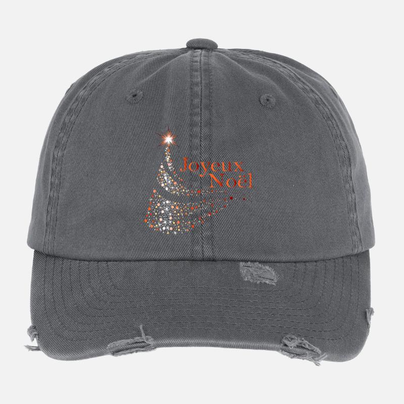 Joyeux Noël Dots Étincelants Casquette vintage effet usé Flexfit
