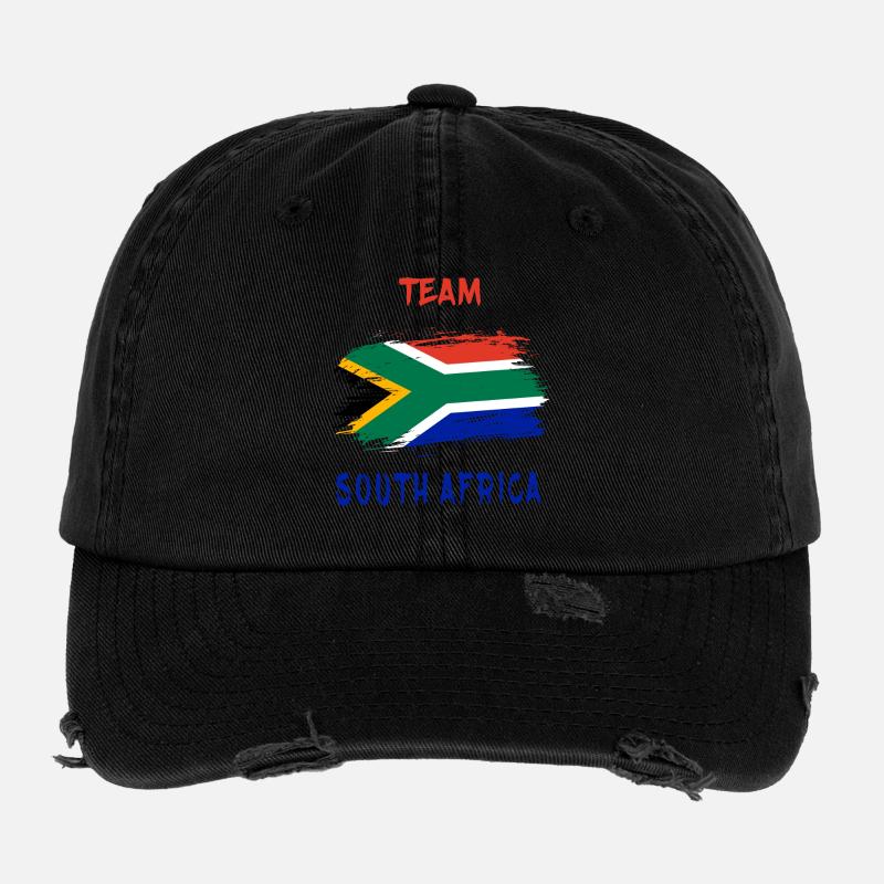 Team Afrique du Sud drapeaux design Casquette vintage effet usé Flexfit