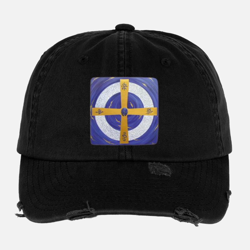 Kristall-Sternentor von Erzengel Michael Flexfit Vintage Destroyed Cap