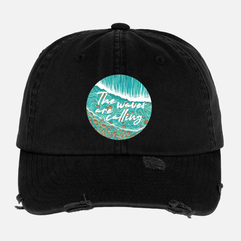 Waves Are Calling Flexfit Vintage Destroyed Cap