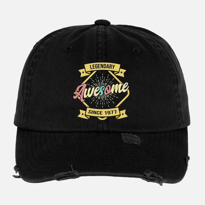 Awesome seit 1977 Geburtstag Flexfit Vintage Destroyed Cap