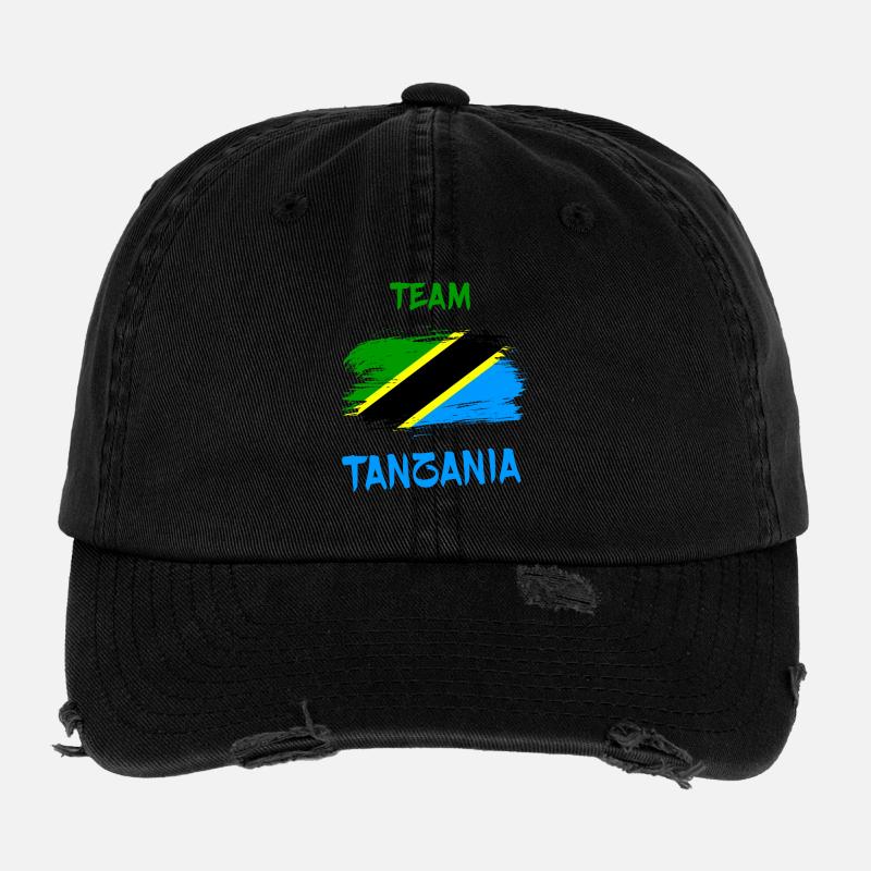 Conception du drapeau de l’équipe tanzanienne Casquette vintage effet usé Flexfit