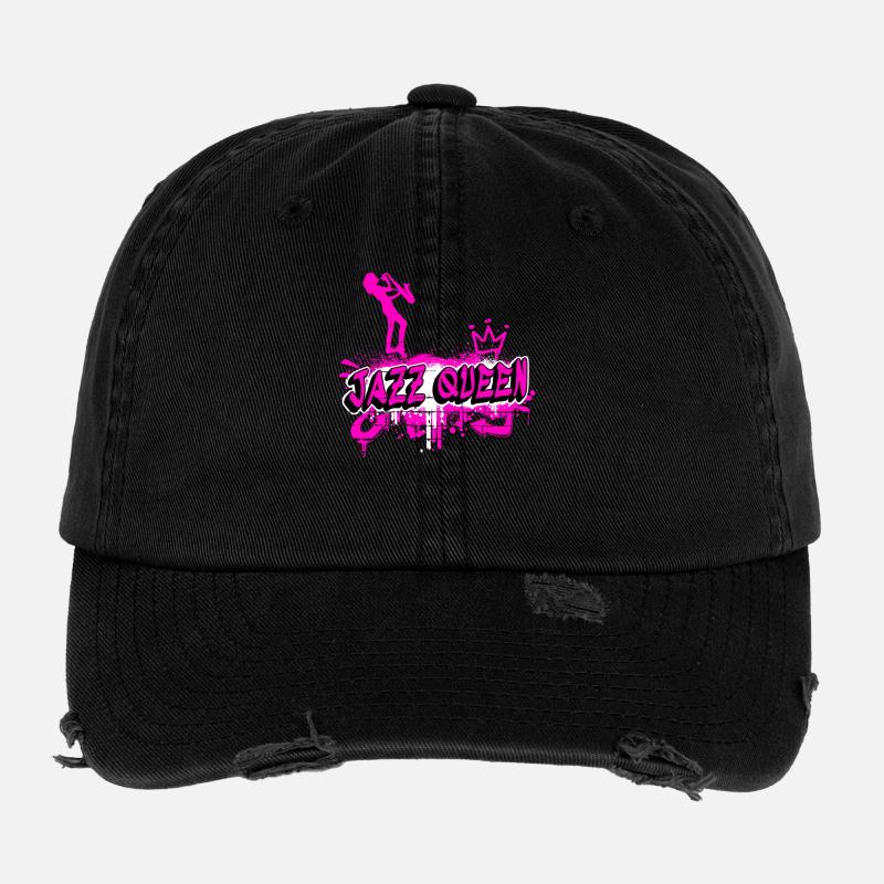 Graffiti de Jazz Queen Casquette vintage effet usé Flexfit