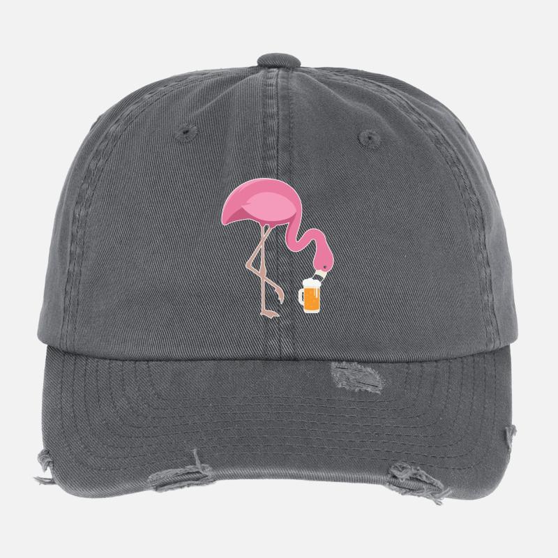 Flamingo Trinkbier Pink Flamingo Flexfit Vintage Destroyed Cap