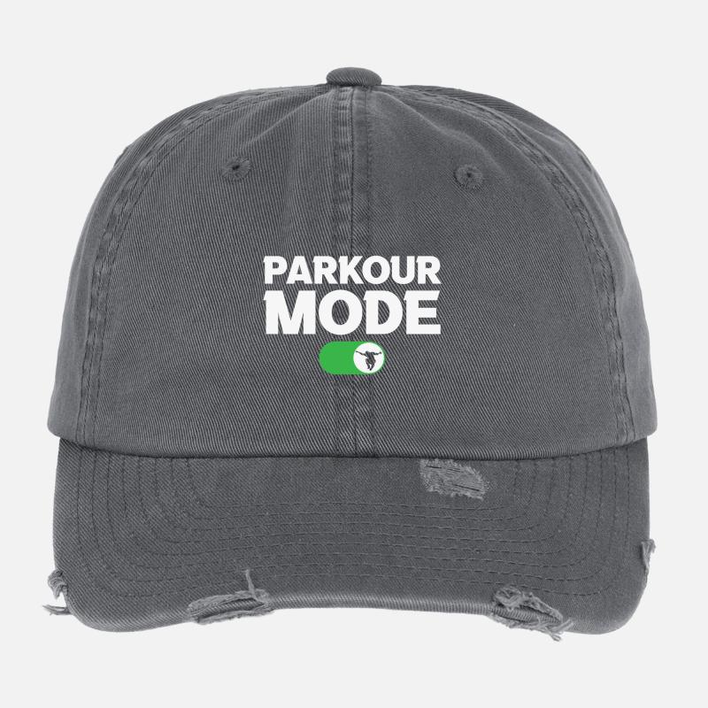 Parkour Lovers Parkour Mode On Flexfit Vintage Destroyed Cap