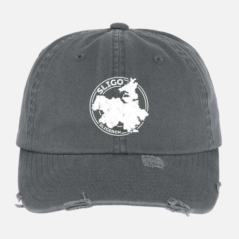 Comté de Sligo Irlande | Timbre de contour de carte Casquette vintage effet usé Flexfit