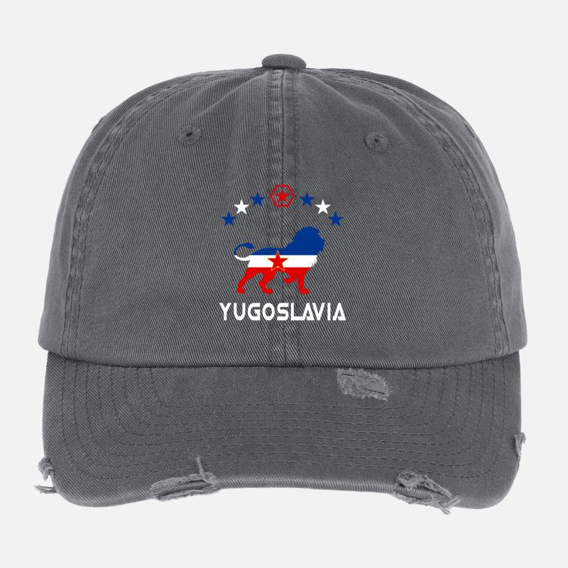 Yugoslavia lion design Flexfit Vintage Destroyed Cap