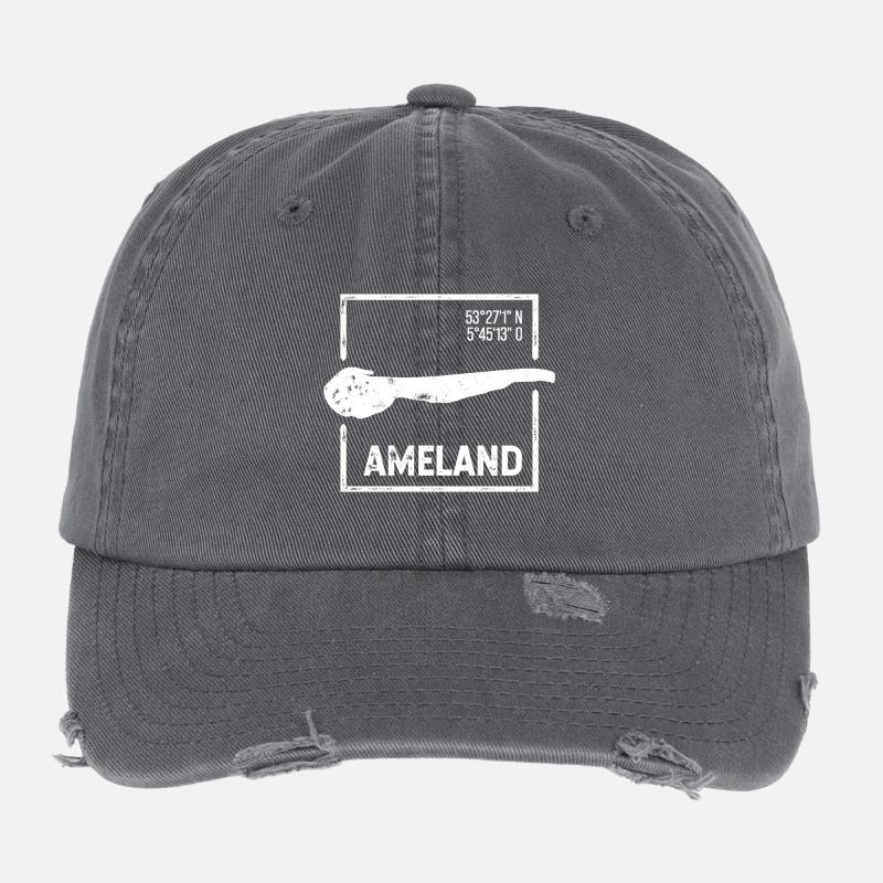 | Ameland Conception de timbres Island Silhouette Casquette vintage effet usé Flexfit