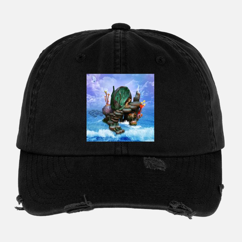 Kleine Fee am Strand Flexfit Vintage Destroyed Cap