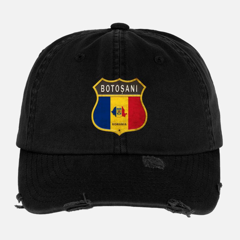 Botoșani Rumänien Wappen Design Flexfit Vintage Destroyed Cap